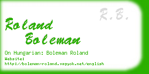 roland boleman business card